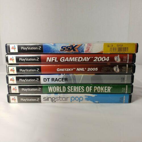PlayStation 2 PS2 Slim SCPH-77001 Console Bundle w/ 2 Controllers, 6 Games
